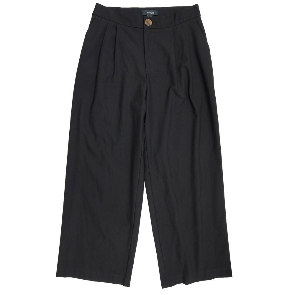 New Karen Kane Black High Waist Wide Leg Pleated Trousers Pants Size 8